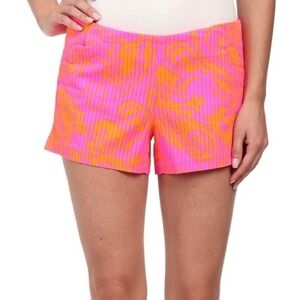 Lilly Pulitzer Liza Shorts Pink Seaesta Cotton Scallop Pocket Size 8 NWOT (B)